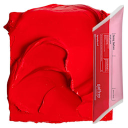Gaffrey Heavy Body Texture Acrylic Paint - Pyrrole Red, 16 oz pouch and swatch