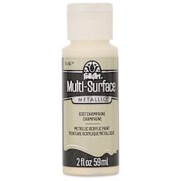 FolkArt Multi-Surface Metallic Acrylic Paint - Champagne, 59 ml - front of bottle
