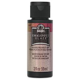 FolkArt Dragonfly Iridescent Acrylic Top Coat Glaze - Gold Red Violet, 59 ml