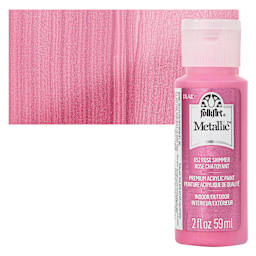 FolkArt Metallic Acrylic Paint - Rose - bottle and swatch