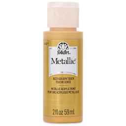 FolkArt Metallic Acrylic Paint - Golden Touch, 59 ml - front of bottle
