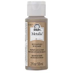 FolkArt Metallic Acrylic Paint - Glam Gold, 59 ml - front of bottle