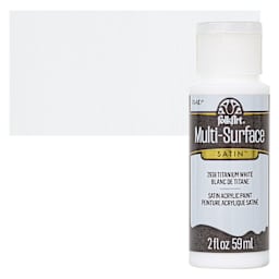 FolkArt Multi-Surface Acrylic Paint - Titanium White, 59 ml bottle and swatch