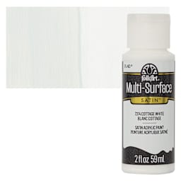 FolkArt Multi-Surface Acrylic Paint - Cottage White, 59 ml bottle and swatch