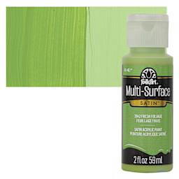 FolkArt Multi-Surface Acrylic Paint - Fresh Foliage, 59 ml bottle and swatch