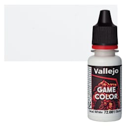 Vallejo Game Color Acrylic Paint - Dead White - Bottle and Swatch