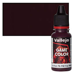 Vallejo Game Color Acrylic Paint - Evil Red - Bottle and Swatch