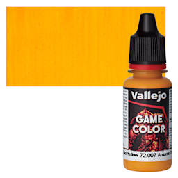 Vallejo Game Color Acrylic Paint - Gold Yellow - Bottle and Swatch