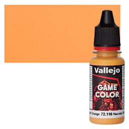 Vallejo Game Color Acrylic Paint - Sunset Orange - Bottle and Swatch