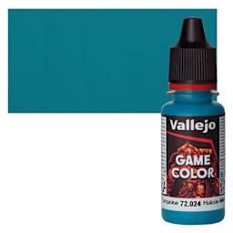 Vallejo Game Color Acrylic Paint - Turquoise - Bottle and Swatch
