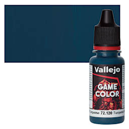 Vallejo Game Color Acrylic Paint - Abyssal Turquoise - Bottle and Swatch