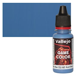Vallejo Game Color Acrylic Paint - Elfic Blue - Bottle and Swatch
