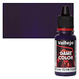 Vallejo Game Color Acrylic Paint - Midnight Purple - Bottle and Swatch