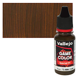 Vallejo Game Color Special FX Acrylic Paint - Rust - Bottle and Swatch