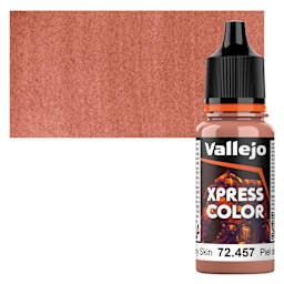 Vallejo Xpress Color Acrylic Paint - Fairy Skin, 18 ml bottle and swatch