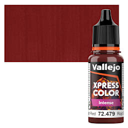 Vallejo Xpress Color Acrylic Paint - Seraph Red, 18 ml bottle and swatch