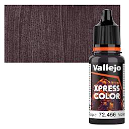 Vallejo Xpress Color Acrylic Paint - Wicked Purple, 18 ml bottle and swatch