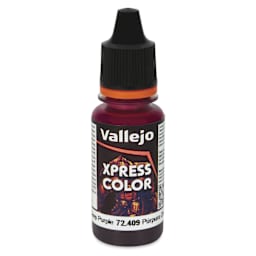 Vallejo Xpress Color Acrylic Paint - Deep Purple, 18 ml - front of bottle