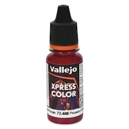 Vallejo Xpress Color Acrylic Paint - Cardinal Purple, 18 ml - front of bottle