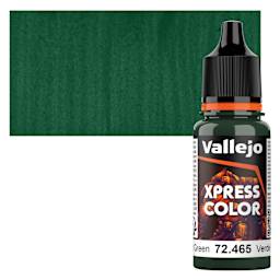 Vallejo Xpress Color Acrylic Paint - Forest Green, 18 ml bottle and swatch