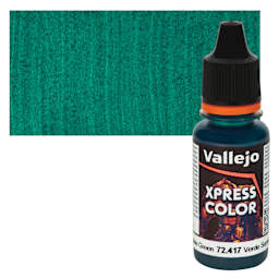 Vallejo Xpress Color Acrylic Paint - Snake Green 18 ml Bottle and Swatch