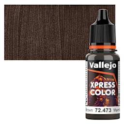 Vallejo Xpress Color Acrylic Paint - Battledress Brown, 18 ml bottle and swatch