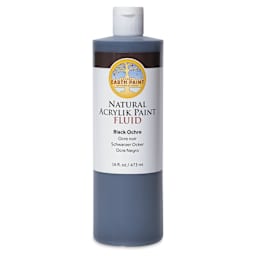 Natural Earth Paint Natural Fluid Acrylik Paint - Black Ochre, 473 ml - front