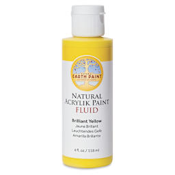 Natural Earth Paint Natural Fluid Acrylik Paint - Brilliant Yellow, 118 ml - front of bottle