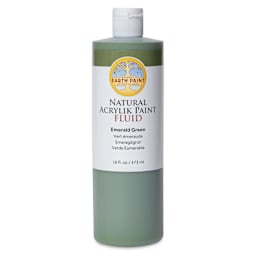 Natural Earth Paint Natural Fluid Acrylik Paint - Emerald Green, 473 ml - front of bottle