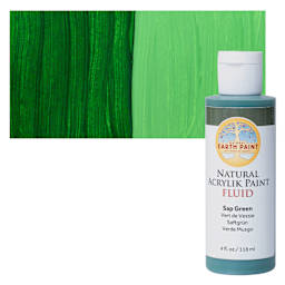 Natural Earth Paint Natural Fluid Acrylik Paint - Sap Green, 118 ml bottle and swatch