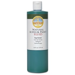 Natural Earth Paint Natural Fluid Acrylik Paint - Sap Green, 473 ml