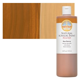 Natural Earth Paint Natural Fluid Acrylik Paint - Raw Sienna,  473 ml bottle and swatch
