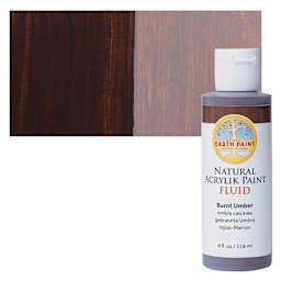 Natural Earth Paint Natural Fluid Acrylik Paint - Burnt Umber,  118 ml bottle and swatch