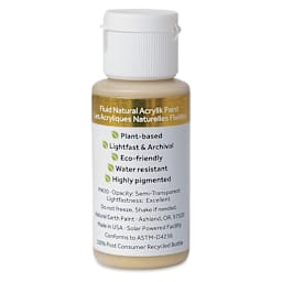 Natural Earth Paint Natural Fluid Acrylik Paint - Gold Mica, 30 ml - back of bottle