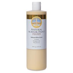 Natural Earth Paint Natural Fluid Acrylik Paint - Gold Mica, 473 ml - front of bottle
