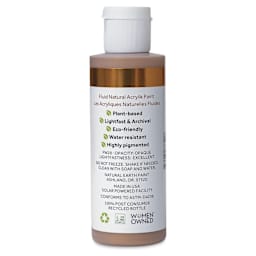 Natural Earth Paint Natural Fluid Acrylik Paint - Copper Mica, 118 ml - back of bottle