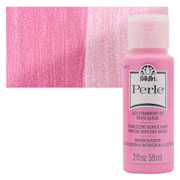 FolkArt Perle Acrylic Paint - Strawberry Ice, 2 oz bottle and swatch