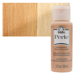 FolkArt Perle Acrylic Paint - Peach Puff, 2 oz bottle and swatch