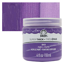 FolkArt Super Thick Acrylic Paint - Purple, 4 oz jar and swatch
