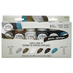 Testors Craft Acrylic Paint - Set of 6, Metallic Colors front of package