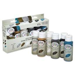 Testors Craft Acrylic Paint - Set of 6, Metallic Colors, 2 oz Bottles and package