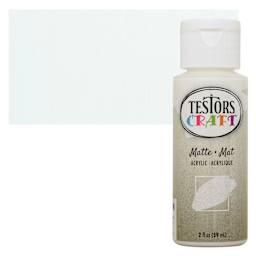 Testors Craft Acrylic Paint - White, 2 oz Bottle and swatch