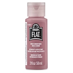 FolkArt Flat Ultra Matte Acrylic Paint - Cinder Rose, 2 oz, front of bottle