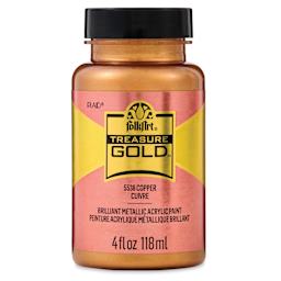 FolkArt Treasure Gold Acrylic Paint - Copper, 4 oz Jar, front