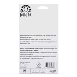 FolkArt Treasure Gold Acrylic Paint - Platinum, 2 oz Jar, back