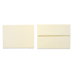 Announcement Size, Ivory with Deckle, Pkg of 6, card and envelope