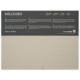 St Cuthbert's Millford Watercolor Paper Block - 12" x 16", Cold Press, 140 lb, 20 sheets, back of packaging