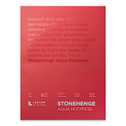 Legion Stonehenge Aqua Watercolor Block - Hot Press, 12" x 16", 15 Sheets