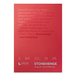Legion Stonehenge Aqua Watercolor Block - Hot Press, 14" x 20", 15 sheets, front