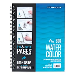 Grumbacher Watercolor In & Out Pad - 10" x 7", 30 Sheets, 140 lb, front cover